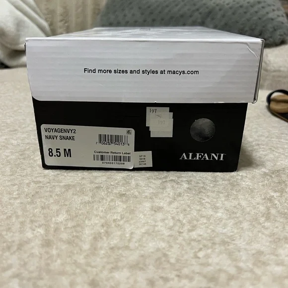 Alfani Navy Snake Accent Wedge Sandals - Women’s Size 8.5M - Picture 7 of 7